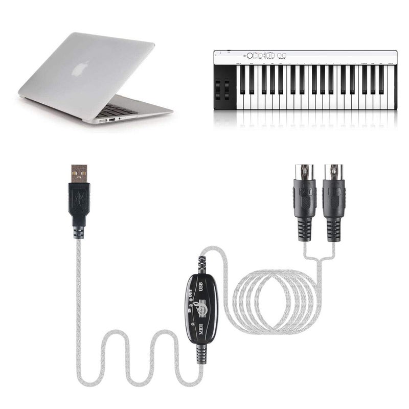 TENINYU محول كابل USB إلى MIDI TENINYU 2 في 1 واجهة لوحة مفاتيح استوديو الموسيقى للكمبيوتر إلى السينثسايزر كابل تحكم مقبس - Image 5